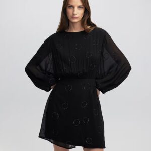 Hotfix baskılı şifon elbise